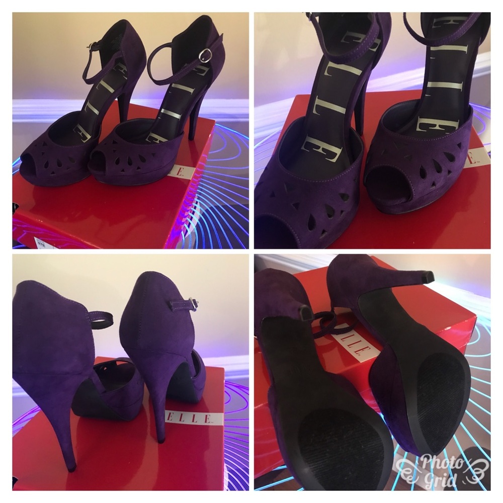 Purple suede heels
